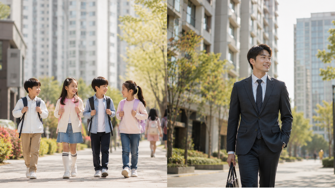 청주 테크노 레이원시티 직주근접 및 명품교육 입지 지도